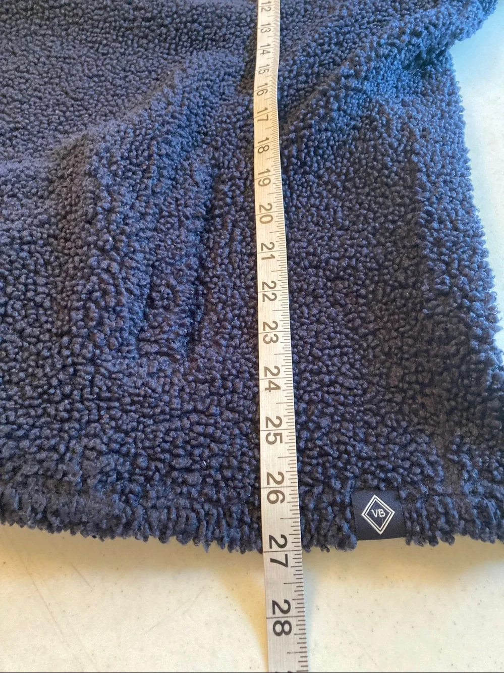 Vera Bradley Navy Sherpa Pullover with Teal Paisley Yoke - Picture 7 of 9